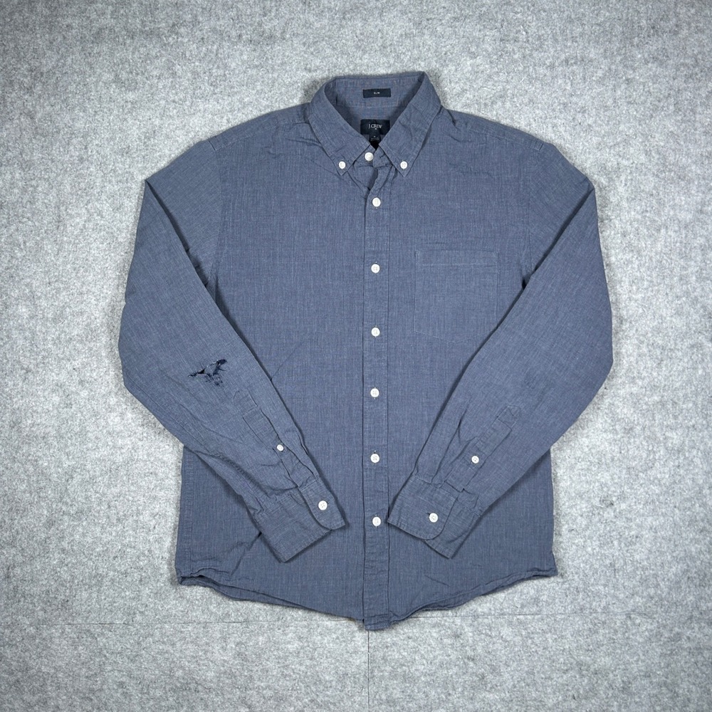 J Crew Shirt Mens Medium Blue Slim Fit Button Down Casual Work Cotton